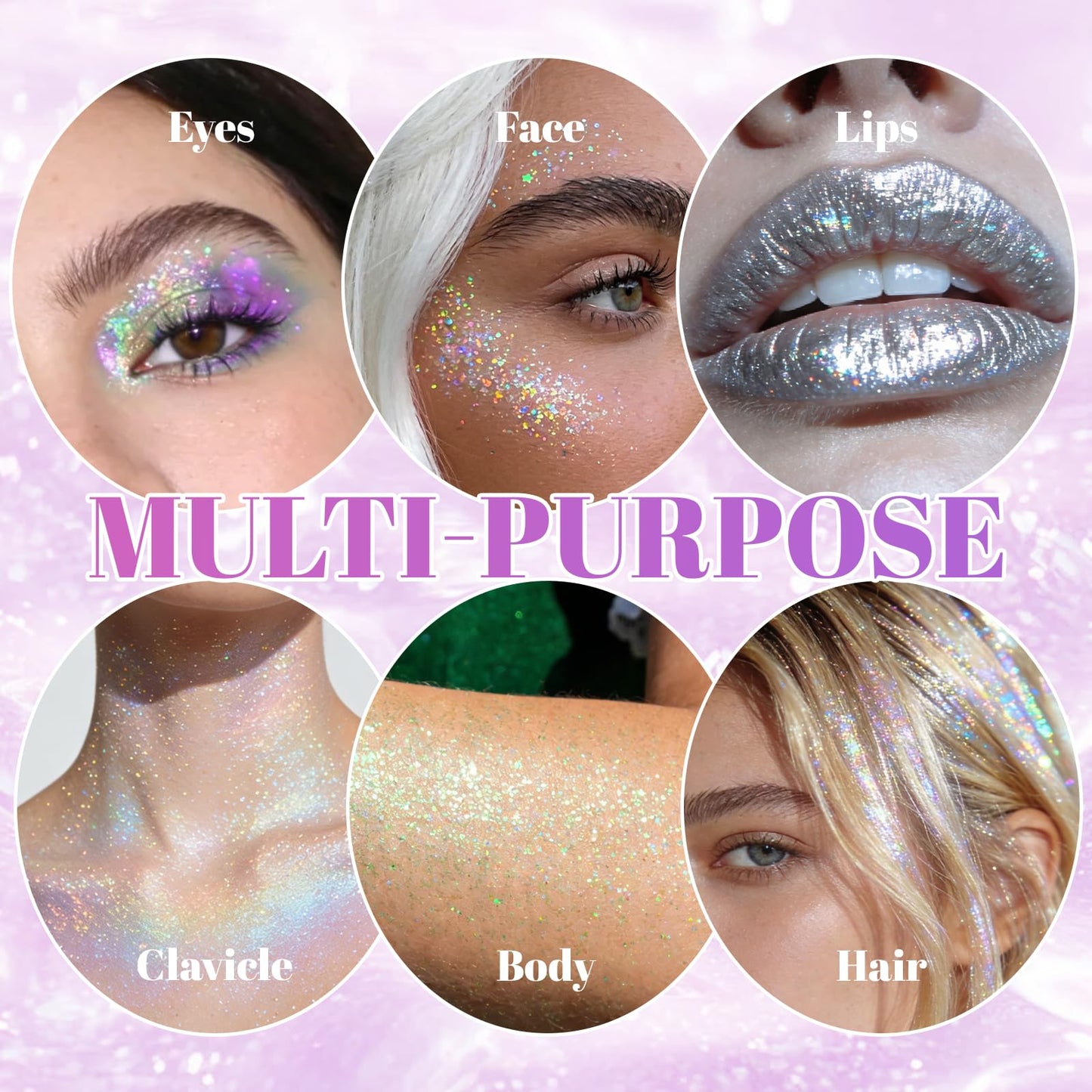 CAHOTO Dazzle Roll-on Glitter for Face Body and Hair, Mermaid Sparkling Holographic Shimmer, Chameleon Color Rolling Sequins for Concerts Rave Festival Halloween Party Carnival, 1.02fl.oz