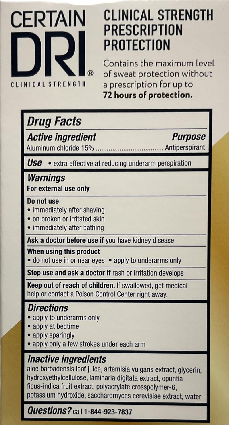 Certain Dri Anti-Perspirant, Roll-On, 1.2 Fl Oz, Pack of 3