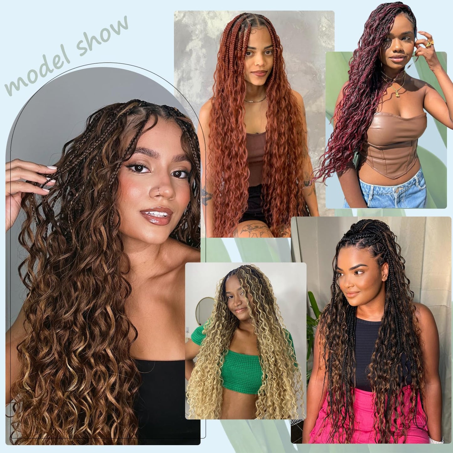 Human Braiding Hair For Boho Braids 16 Inch 4# Chocolate Brown Human Hair Braiding Hair Deep Wave Bunlk Human Hair For Braiding