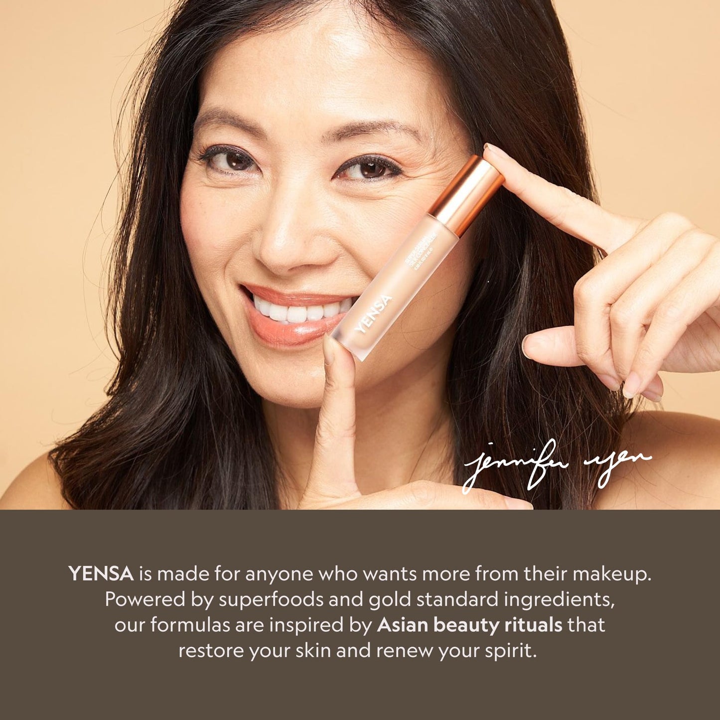 YENSA Super Serum Silk Concealer - Full Coverage Undereye Concealer & Peptides Serum for Face - Enriched with Vitamins C & E, Bakuchiol & Superfoods to Boost Radiance - Medium 1 (0.2 Fl oz)