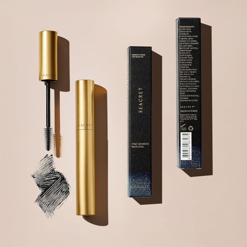 Non-Smudge Tubing Mascara - Flake-Free, Dead Sea Mineral Infused, Vegan Black, 0.28 Oz
