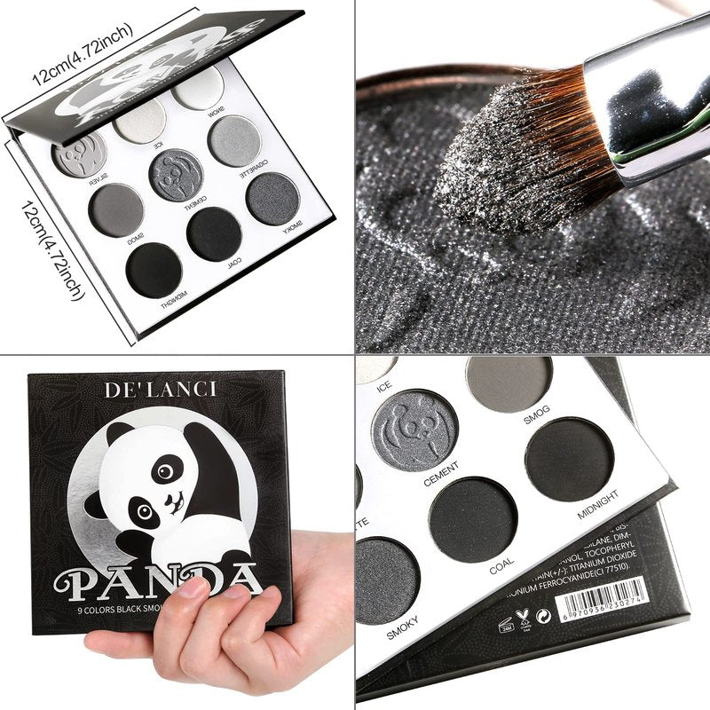 Afflano Black Red Eyeshadow Palette Smokey Eyes Makeup, Highly Pigmented True Red Eye Shadow + Blendable Dark Grey Silver Makeup Palette 2 Pcs., for Halloween SFX Vampire Special Effects Clown Makeup