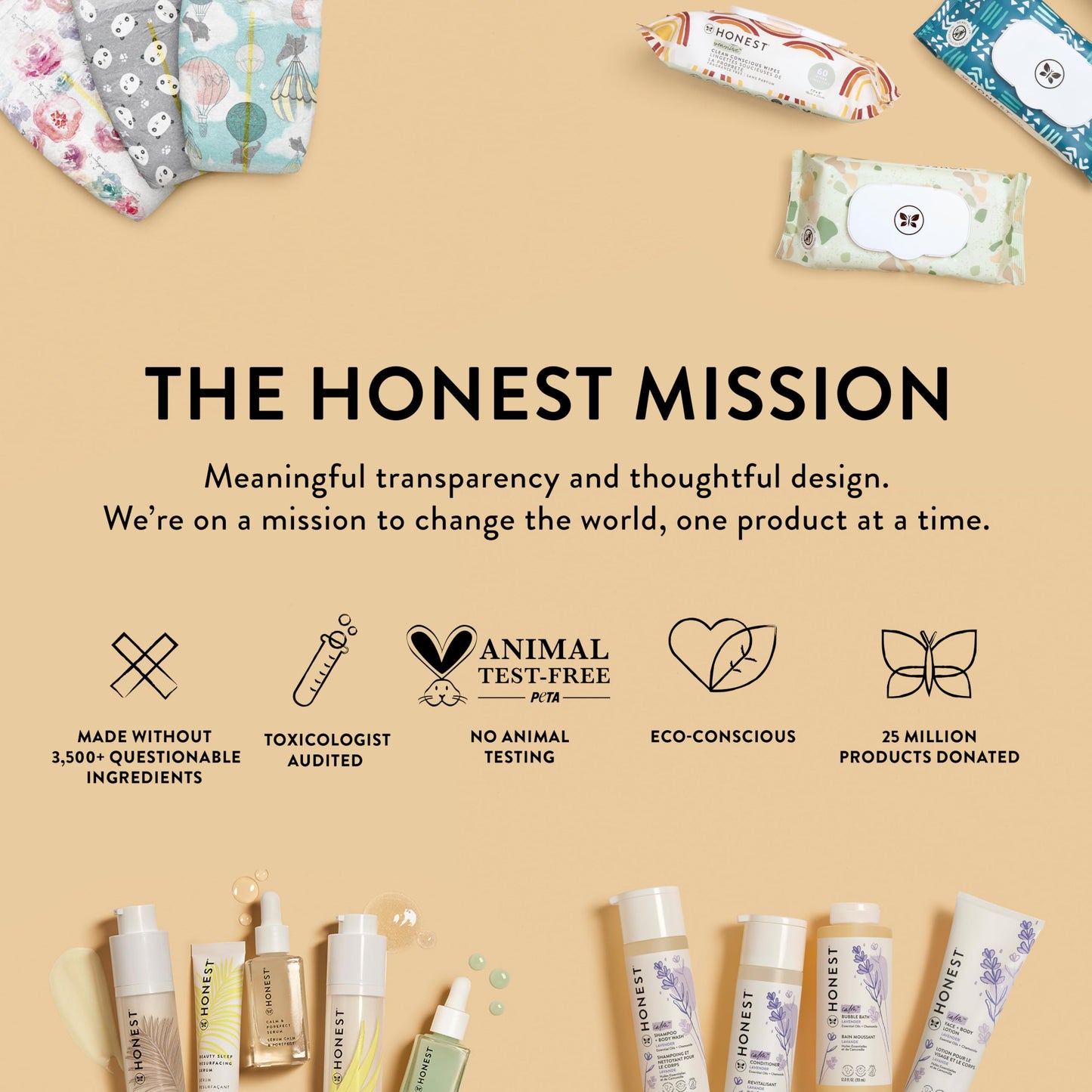 The Honest Company Hypoallergenic Multi-Use Baby Wipes for Sensitive Baby Skin, Terrazzo, 36 Count