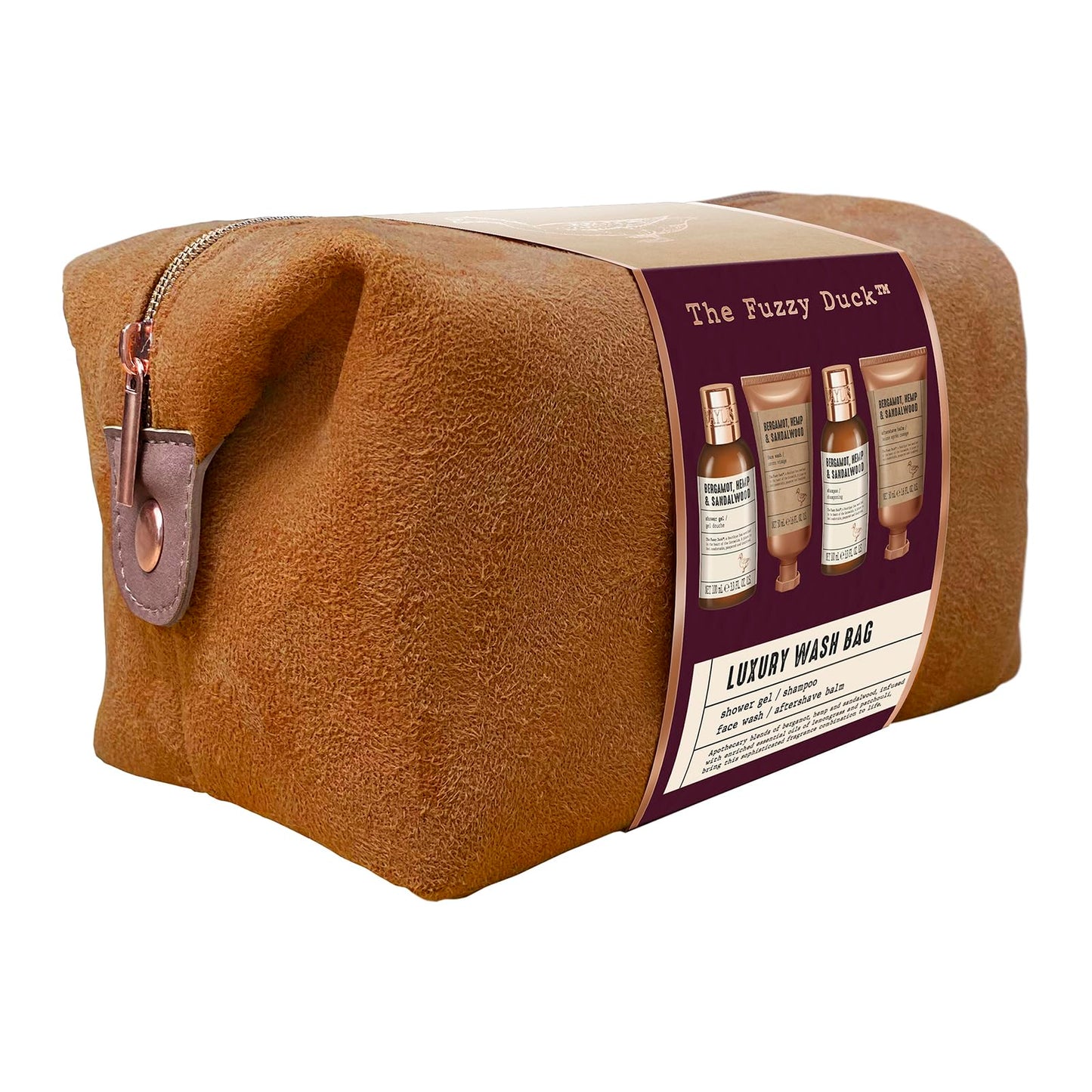 Baylis & Harding The Fuzzy Duck Bergamot, Hemp & Sandalwood Men's Luxury Toiletry Bag Gift Set For Men - Vegan Friendly