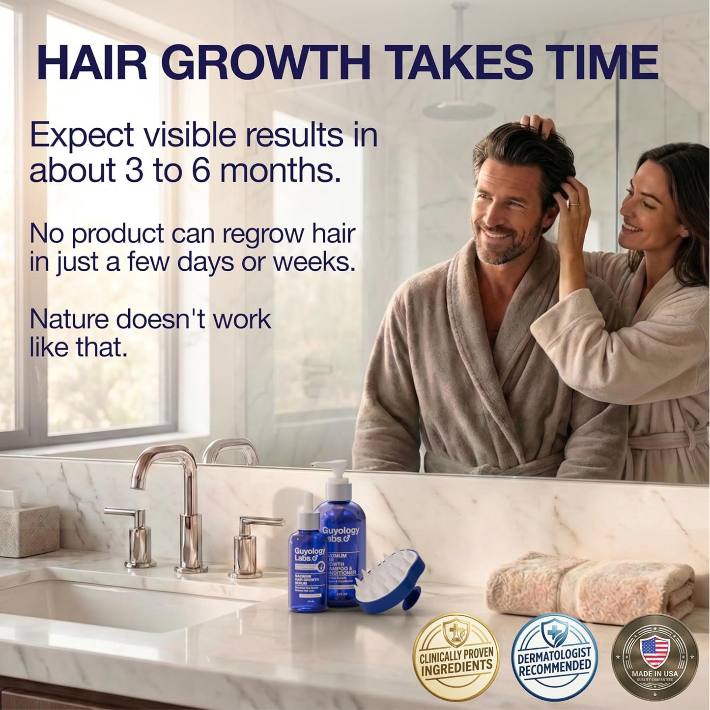 Hair Growth Shampoo & Conditioner - DHT Blocker for Thinning Hair | 2% AnaGain™, Biotin & Caffeine | Unisex Formula