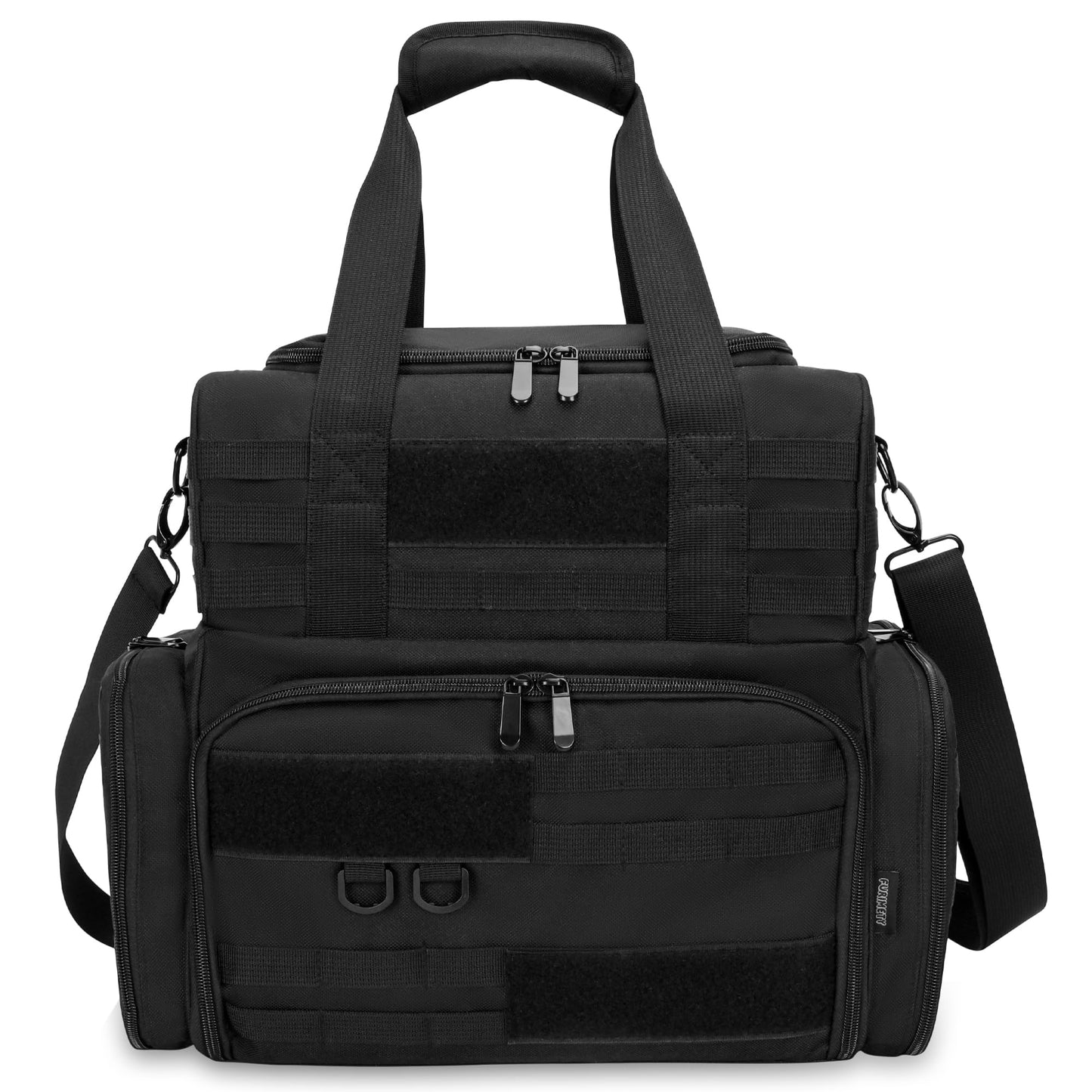 FURIMETY Large Tattoo Travel Case with 3 Inner Removable Pouches, Molle System Tattoo Bag for Equipment and Supplies, Tactical Tattoo Case with Shoulder Strap for Stencil Printer, Black