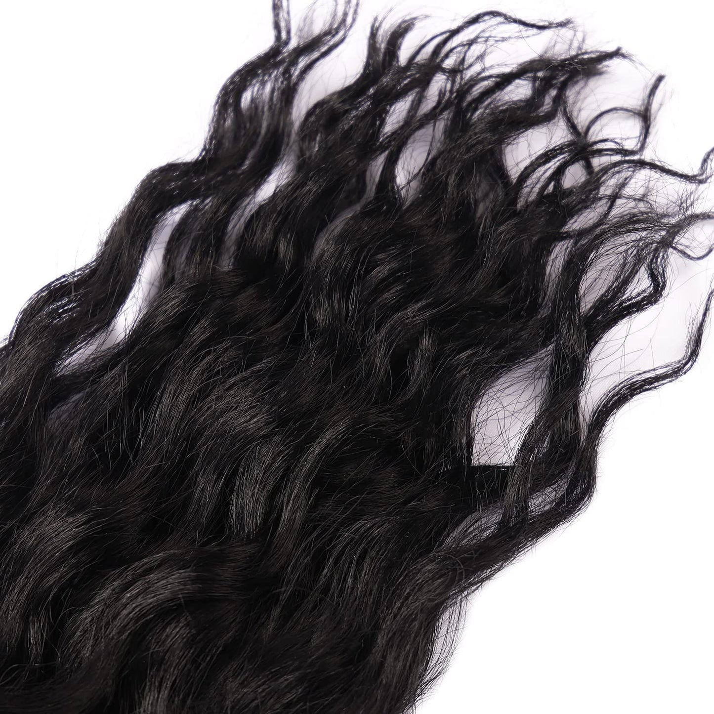 Ocean Wave Crochet Hair Extensions Deep Wave Crochet Hair for Women 22inch 6Packs Synthetic Crochet Hair Curly #1B Natural Black