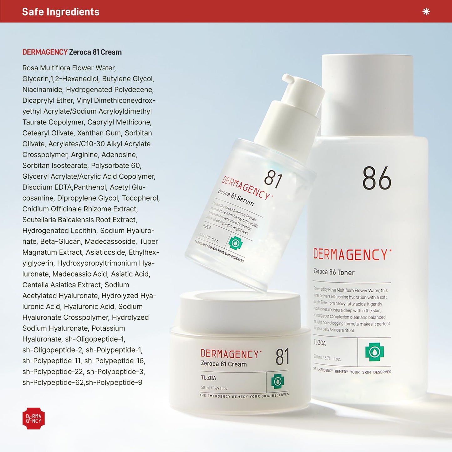 DERMAGENCY Zeroca 81 Cream | Korean Acne Cream for Sensitive & Oily Skin | Lightweight, Non-Greasy, Calming Hydration | Oil Control, Pore Refining, Cica | Fragrance-Free | K-beauty 2.02 Fl.Oz / 60ml
