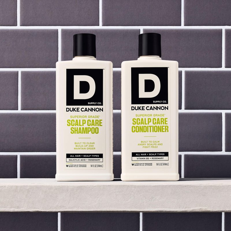 Duke Cannon Superior Grade Scalp Care Shampoo & Conditioner Bundle, 2-Pack, 14 oz Each – Deep Cleansing, Scalp Soothing, Sulfate-Free, Moisturizing Hair Care for Men