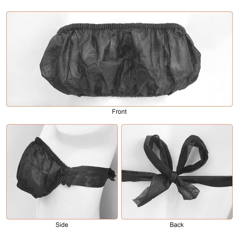 50 Pcs Beauty Salon Disposable Underwear Bra Travel Breast Wrap Beauty SPA Use Special Bodice Breathable Adjustable Elitzia ETBR001 (Black)