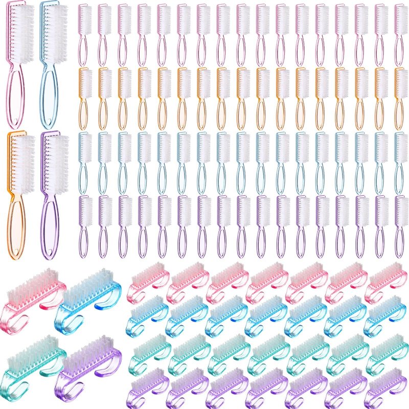 Patelai Nail Brushes for Cleaning Handle Grip Nail Brush Bulk Colorful Scrubber Fingernail Hand Toes Cleaning Brushes Pedicure Scrubbing Tool for Men and Women, Multicolor(100 Pcs)