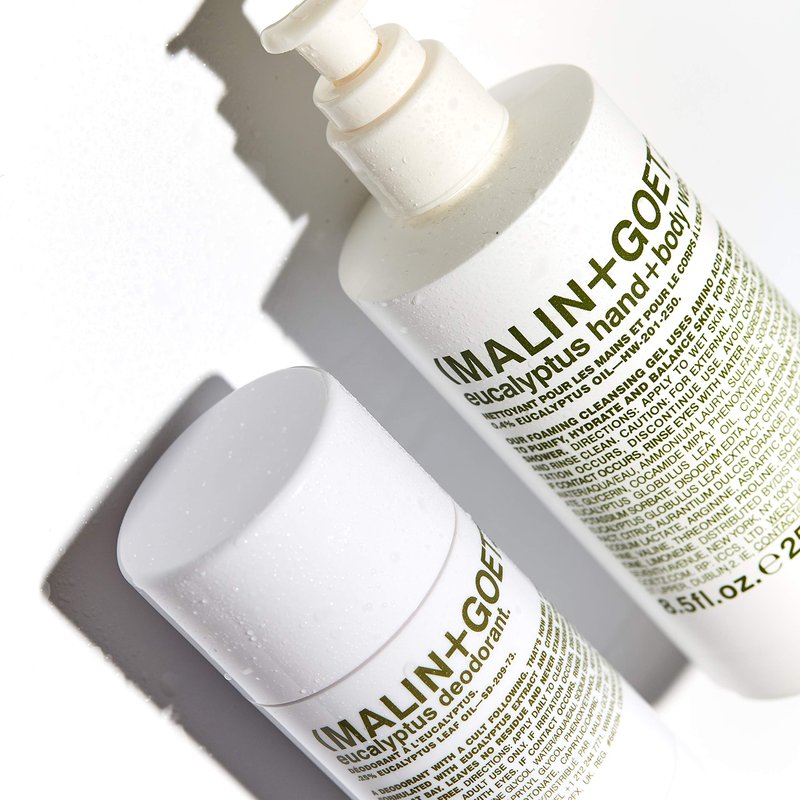 MALIN+GOETZ Hand + Body Wash | Gentle Foaming Cleanser with Botanical Extracts and Amino Acids | Hydrating, pH-Balanced, Unisex Scent | Vegan & Cruelty-Free (Eucalyptus, 16 Fl Oz)