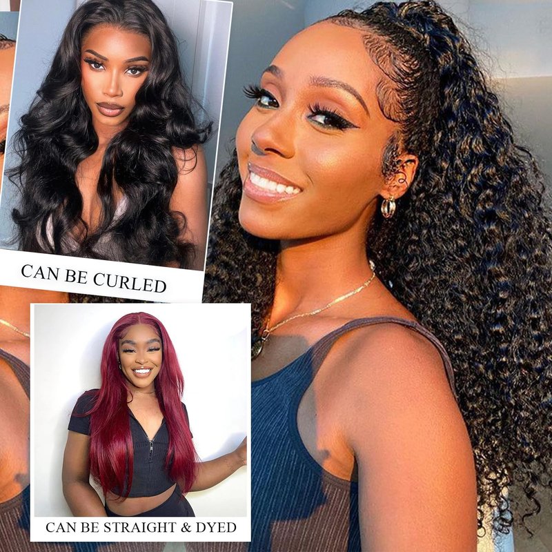 Deep Wave Clip in Hair Extensions Real Human Hair 16 Inch Deep Curly Clip ins for Women Invisible Seamless Remy Human Hair Clips in Extensions 8pcs 100g/3.5oz 20 Clips Double Weft Natural Black