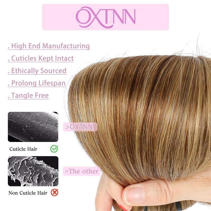 Clip in Hair Extensions Real Human Hair Chocolate Brown to Caramel Blonde 14 inch 7pcs 70g/Pack, Human Hair Clip in Extensions, Salon-Grade Quality, Easy Comfort Wear for Women (#P4/27, 14 inch)