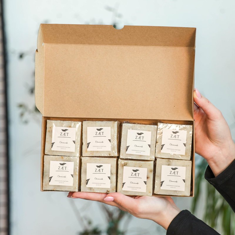 ZÆT Chamomile Soap Bar - Natural Handmade Soap for Hands & Body, 8 Pack