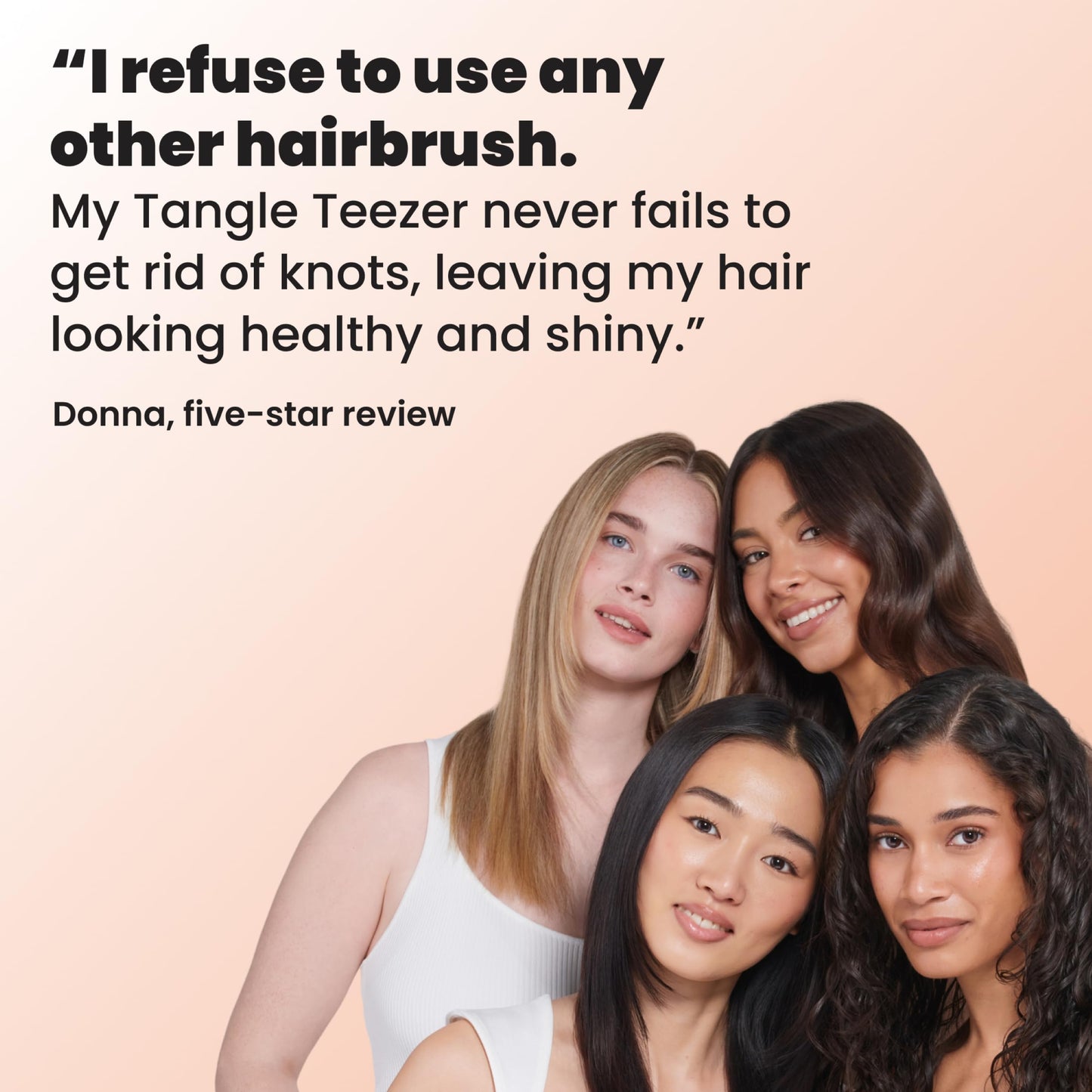 Tangle Teezer Ultimate Detangler Brush for Wet & Dry Hair, Eliminates Knots & Reduces Breakage for Straight to Wavy Hair Types, Amazon Exclusive Apricot