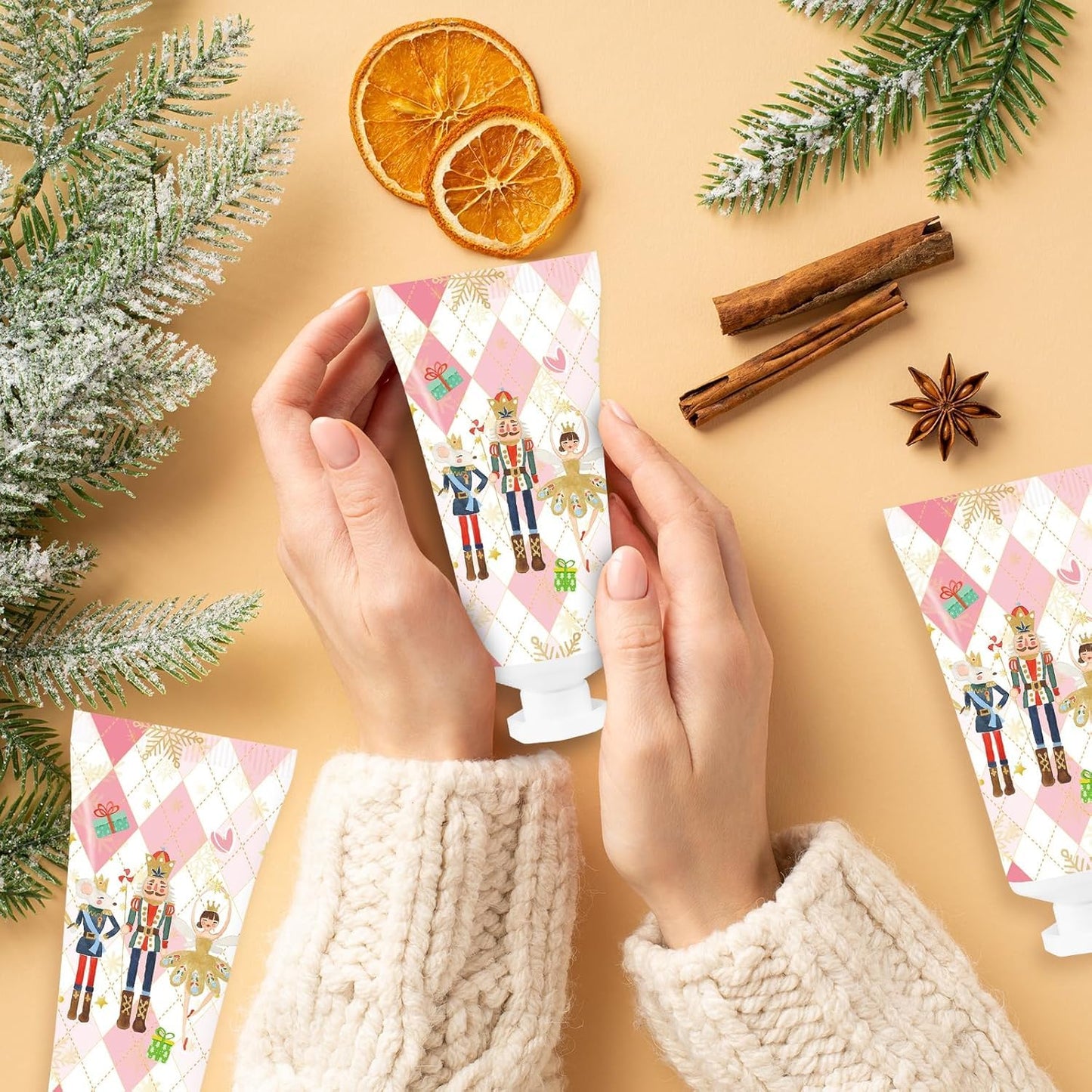 50 Pcs Christmas Hand Cream Set - Travel Size Winter Scented Lotion for Women & Girls - Unique Stocking Stuffers (Nutcracker)