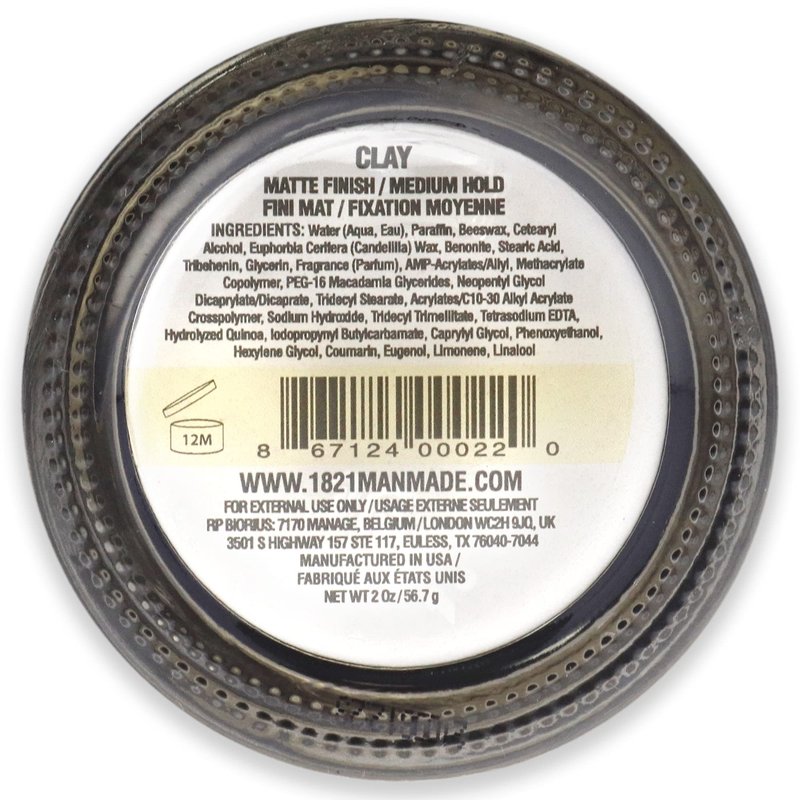 18.21 Man Made Hair Styling Product,2oz. Original Sweet Tobacco Scent in Clay with Matte Finish,(Pack of 2)
