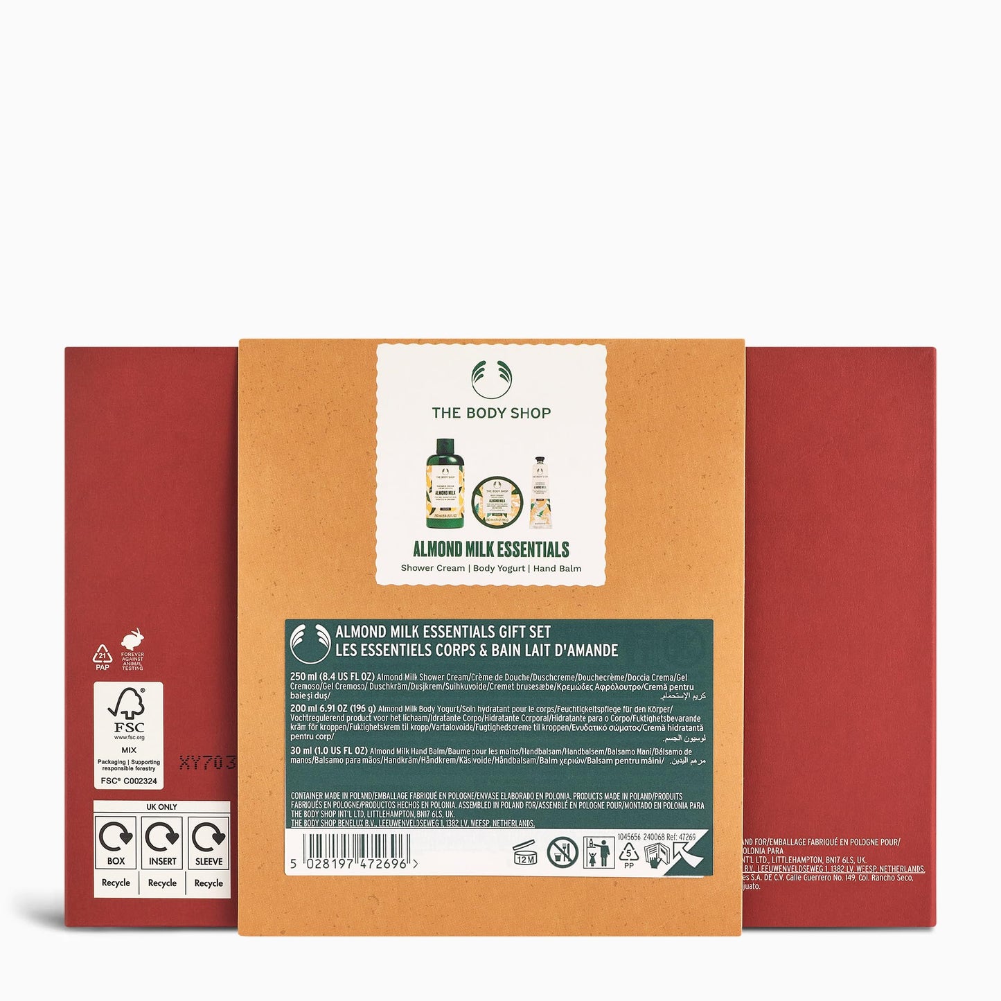 The Body Shop 3 Piece Essentials Gift Set - Shower Gel, Body Yogurt, Hand Cream, Vegan