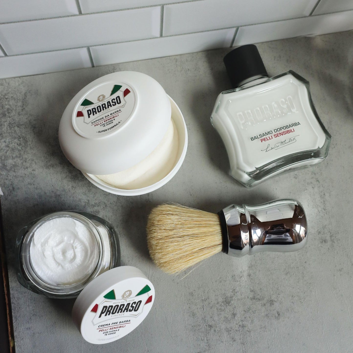 Proraso After Shave Balm - Oatmeal & Green Tea - Nourishing & Gentle Formula After Shave Cream for Sensitive Skin - Premium Italian Shaving for Men - 3.4oz