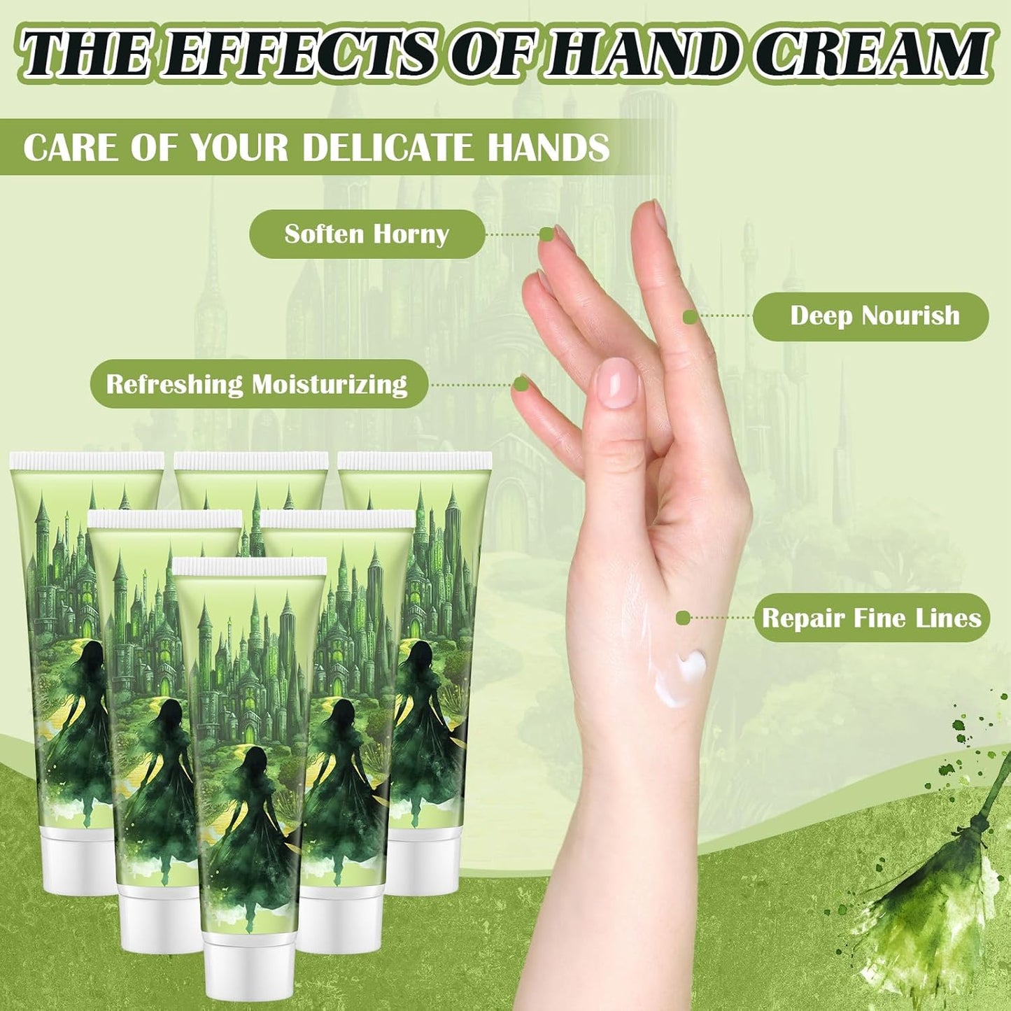 12 Pcs Witch Hand Creams - Pink & Green Halloween Lotions for Party Favors & Decorations