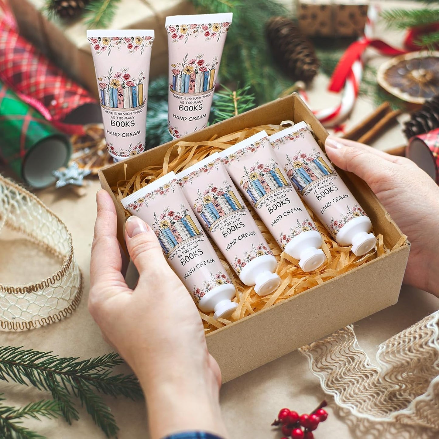48 Pcs Christmas Hand Cream Set - Mini Travel Lotion for Dry Hands - Perfect Book Lover Gift & Stocking Stuffer