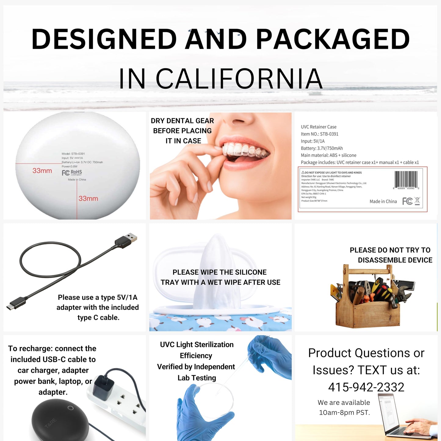 UVC Retainer Case, TARE Case, Compatible with Invisalign, Mouth Guard Case, Dental Braces Case, Slim UVC Case, Battery Powered, Aligner (Light Pink), UVC Mouth Guard Case,