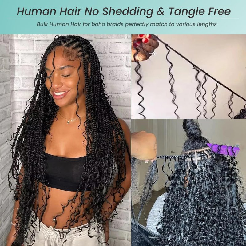 4/27 Honey Blonde Human Braiding Hair Deep Water Wave Bulk Human Hair for Braiding Highlights Curly Braiding Hair Extensions for Boho Braids 14 Inch 2 Bundles 100G Wet and Wavy Human Hair Braiding