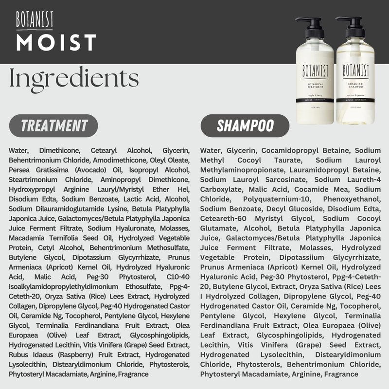 BOTANIST Keratin Shampoo and Conditioner Set for Women, Men, Argan Oil Shampoo & Conditioner for Frizzy Hair, Japanese Natural & Organic Sulfate Free Shampoo & Conditioner for Dry Hair 31.7Fl Oz MOIST