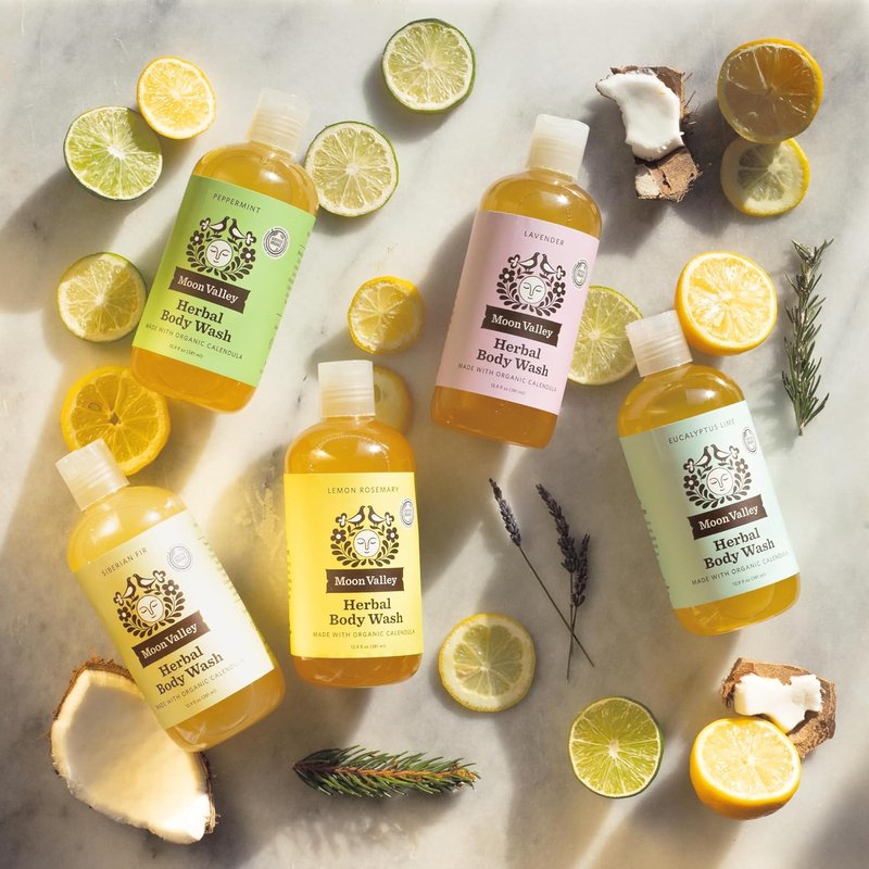 Herbal Body Wash Set - Lavender, Peppermint & Siberian Fir | All-Natural, Vegan, Moisturizing Essential Oils - 3 Pack