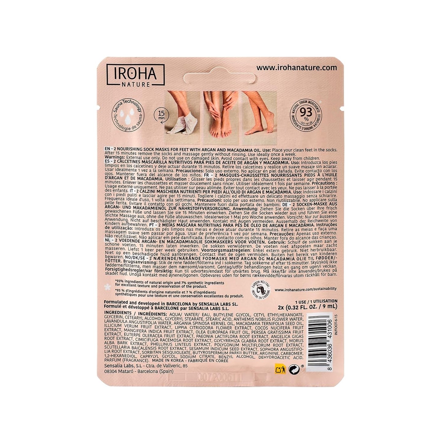 Nourishing Foot Mask Socks - Argan & Macadamia Oil | 15 Pairs | Intensive Treatment for Dry, Dehydrated Feet