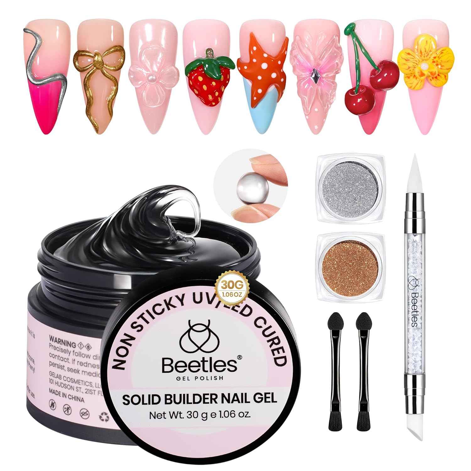 Beetles Gel Nail Polish & Solid Builder Gel Set - Long-Lasting Nail Art