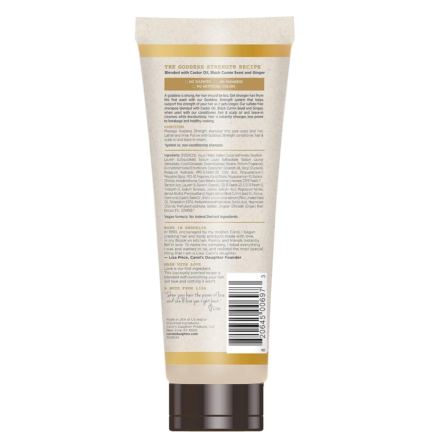Goddess Strength Fortifying Shampoo - Sulfate-Free Castor Oil Formula for Wavy, Curly & Coily Hair | 11 Fl Oz