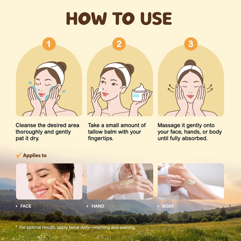 Vigority Beef Tallow and Honey Balm: Organic Grass Fed Whipped Beef Tallow for Skin - Beef Tallow Face Moisturizer Infused with Manuka Honey, Beeswax and Olive Oil - 2 oz, Unscented