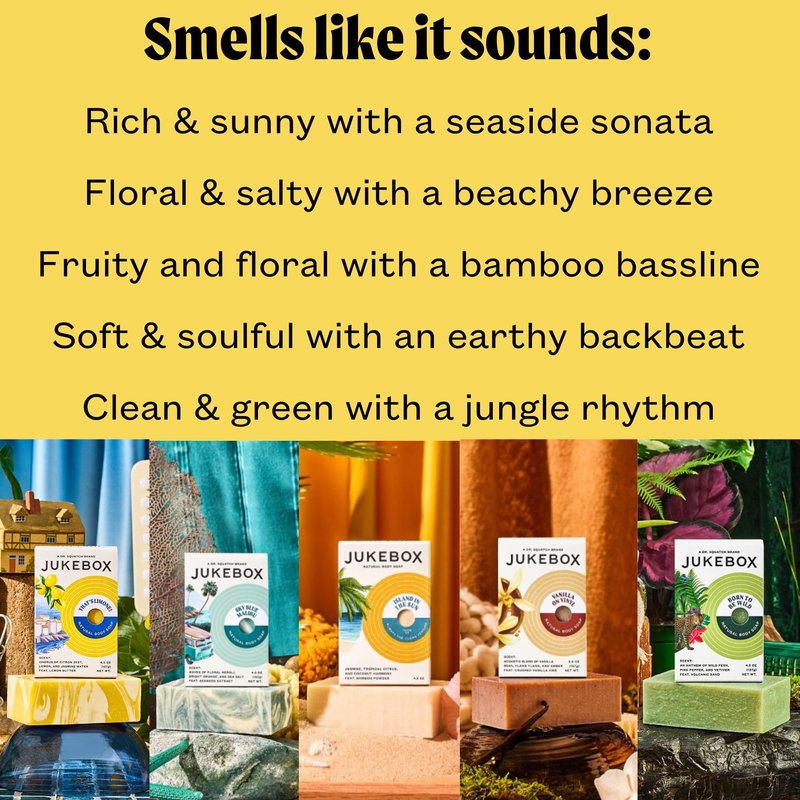 JUKEBOX, Natural Bar Soap,Watermelon Disco, Born To Be Wil, Rose Hips Don't Lie, Pink Champagne,That's Limone,Cold Process,Bath Soap,No Harmful Ingredients,All Skin Types-by Dr. Squatch-4.5oz, 5 Pk