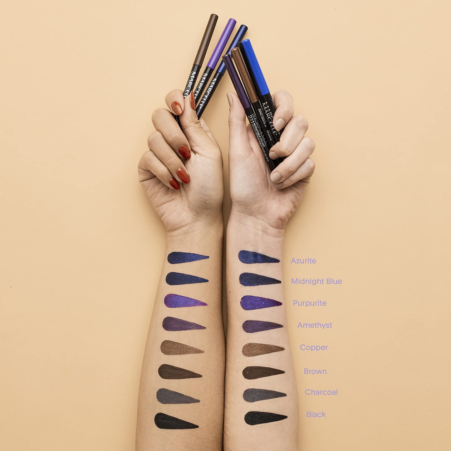 Marcelle 2-in-1 Retractable Eyeliner, Brown, Waterproof, Easy-To-Smudge, Smokey Eye, Long-Lasting 12h, Fragrance-Free, Hypoallergenic, Cruelty-Free, 0.31 g