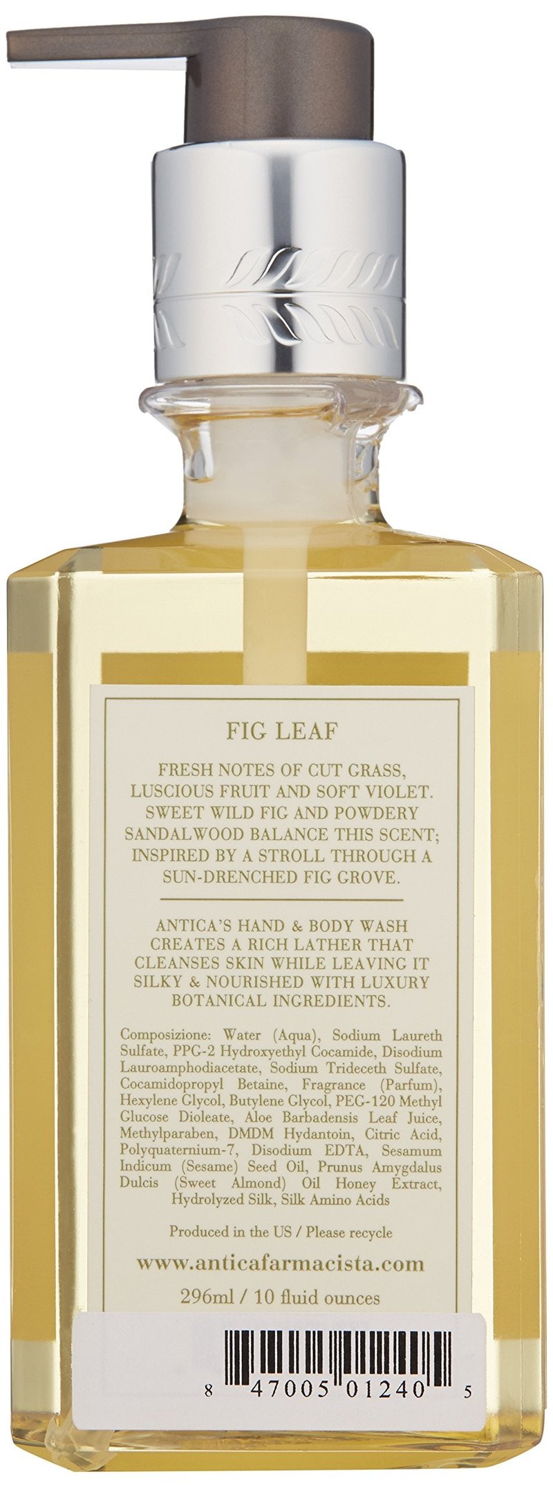 Antica Farmacista Hand & Body Wash - Luxury Nourishing Body Wash - Hydrating Hand Cleansing Wash - Bath & Body Gift - Fig Leaf, 10 fl oz