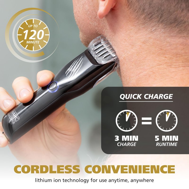 Wahl Manscaper Grizzly Rechargeable Groin & Body Hair Trimmer for Men – Extra Wide Stainless Steel Blade, Waterproof Wet/Dry Mens Body Shaver, 120-Minute Runtime, USB Charging – Model 3026572