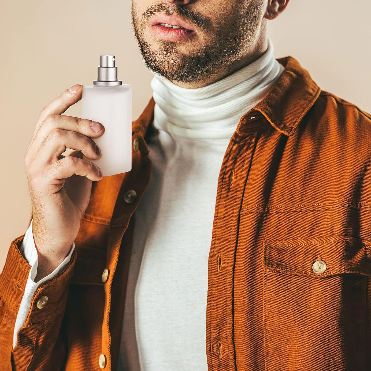 Frosted Glass Perfume Atomizer - 12 Pcs Refillable Spray Bottles | 50/100ml Fine Mist Dispenser for Travel, Silver Gray