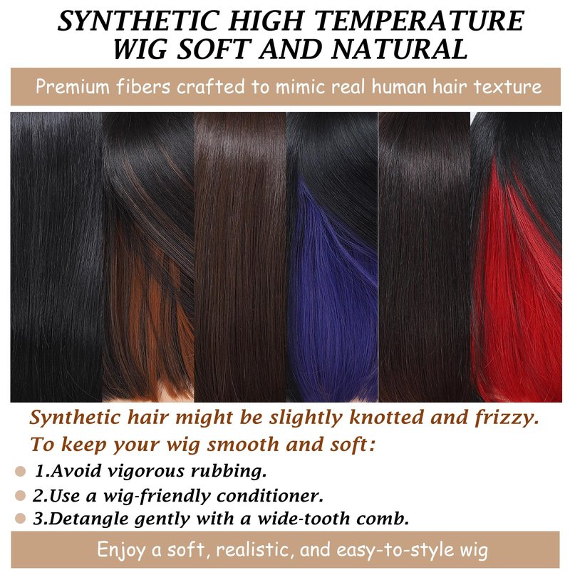 JANATOUCH Short Lace Front Bob Wig for Women,Straight 12 Inch Shoulder Length Hair with wig, Realistic Middle Part Synthetic Wig for Daily & Office Wear