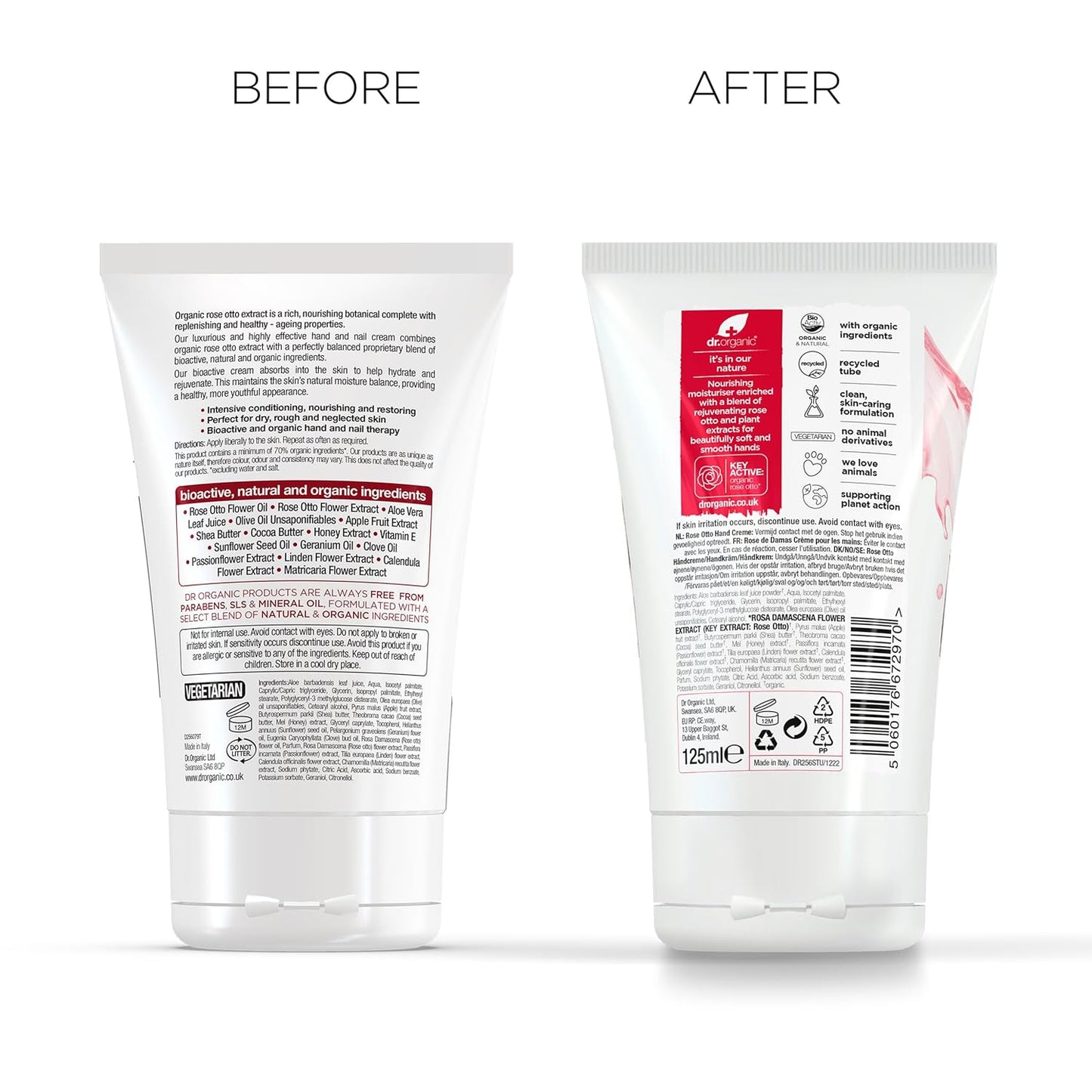 Organic Rose Otto Hand & Nail Cream - Nourishing Moisturizer for Soft Skin