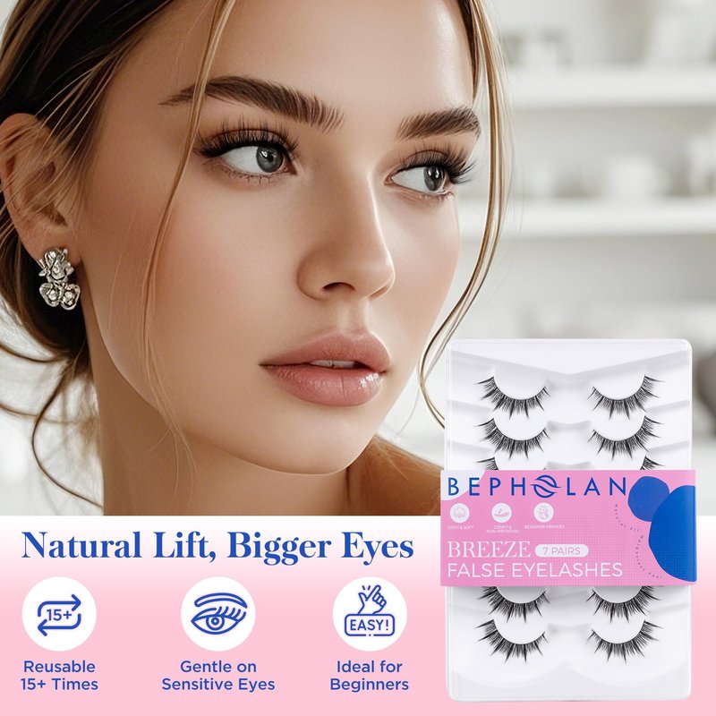 Bepholan Manga Eyelashes Natural Look False Eyelashes Anime Lashes Wispy Fluffy Spiky 3D Volume Eyelashes Pack Cosplay Fake Eyelashes Look Like Individual Cluster 7 Pairs(AN02)