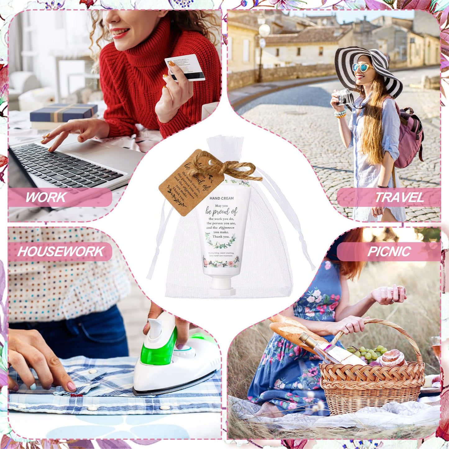 Dansib 24 Sets Employee Appreciation Gifts Hand Mini Lotion Bulk Travel Size Hand Cream Inspirational Thank You Gifts for Employee Staff Teachers Coworkers Team Nurse(Fresh)