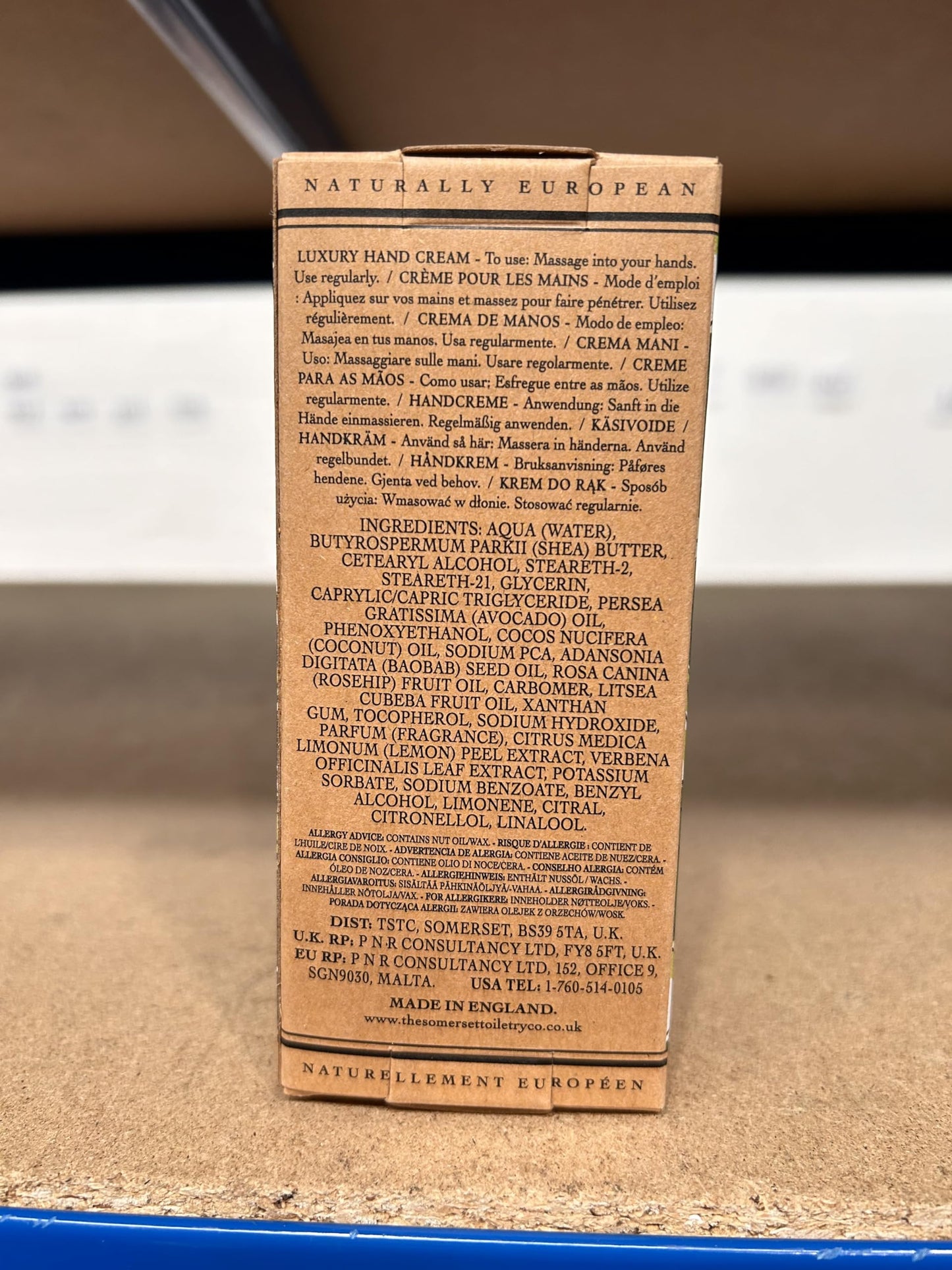 Naturally European Hand Cream Verbena Soothing Caring 2.54 oz