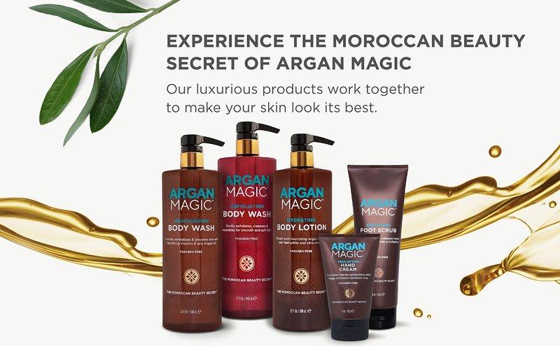 Argan Magic Hydrating Body Lotion with Argan Oil & Shea Butter for Dry Skin - Nourishes Skin, Restores Moisture, Smooths & Softens | Non-Greasy Formula | Paraben Free (32 oz)
