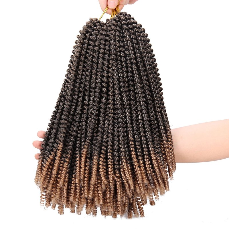 6 Packs Spring Twist Hair 14 Inch Spring Twist Crochet Hair Fluffy Spring Twist Synthetic Fiber Twist Crochet Braids Low Temperature Twist Crochet Hair for Women(T1B/27#)