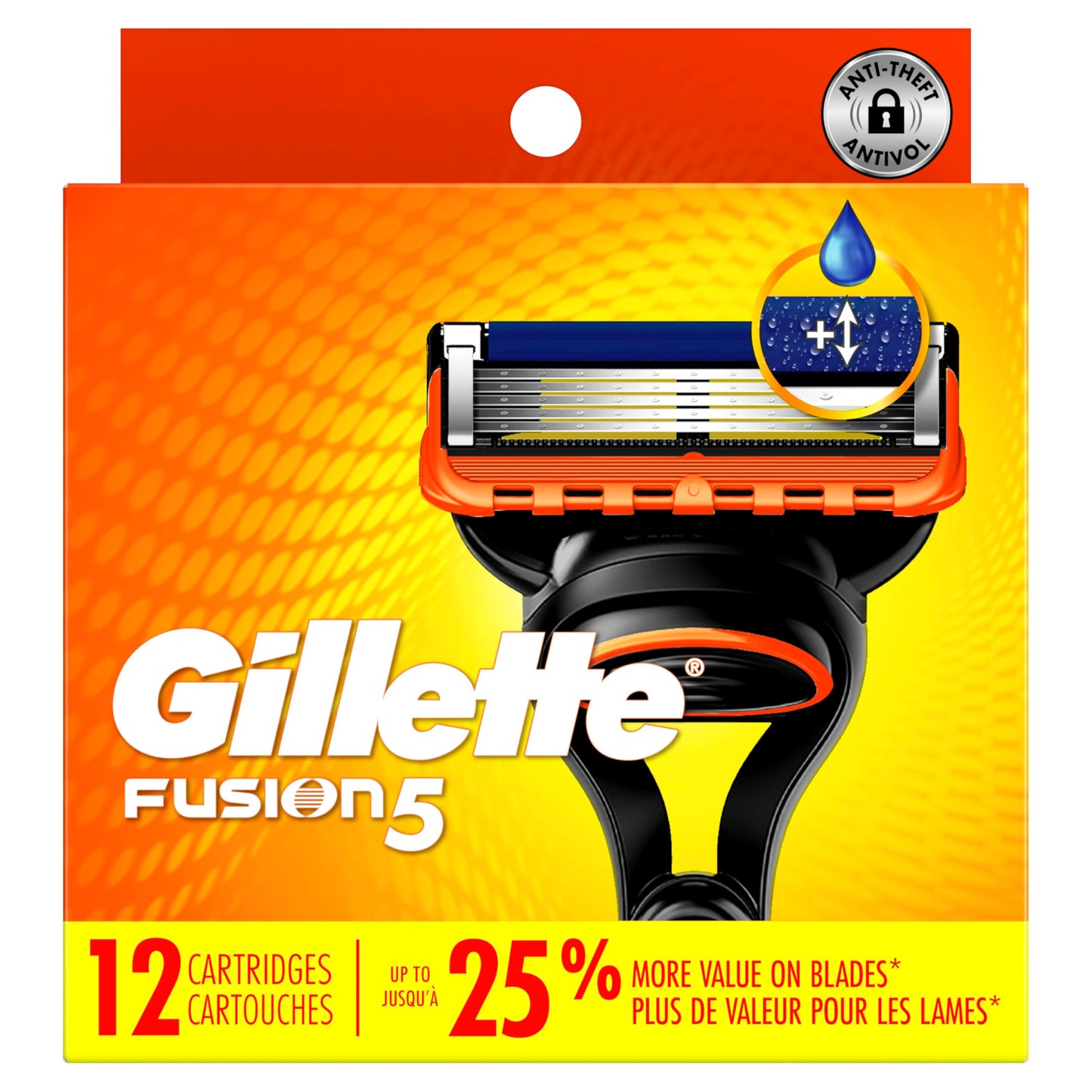 Gillette Fusion5 5-Blade Mens Razor Blade Refills, 12 Count, with Precision Trimmer