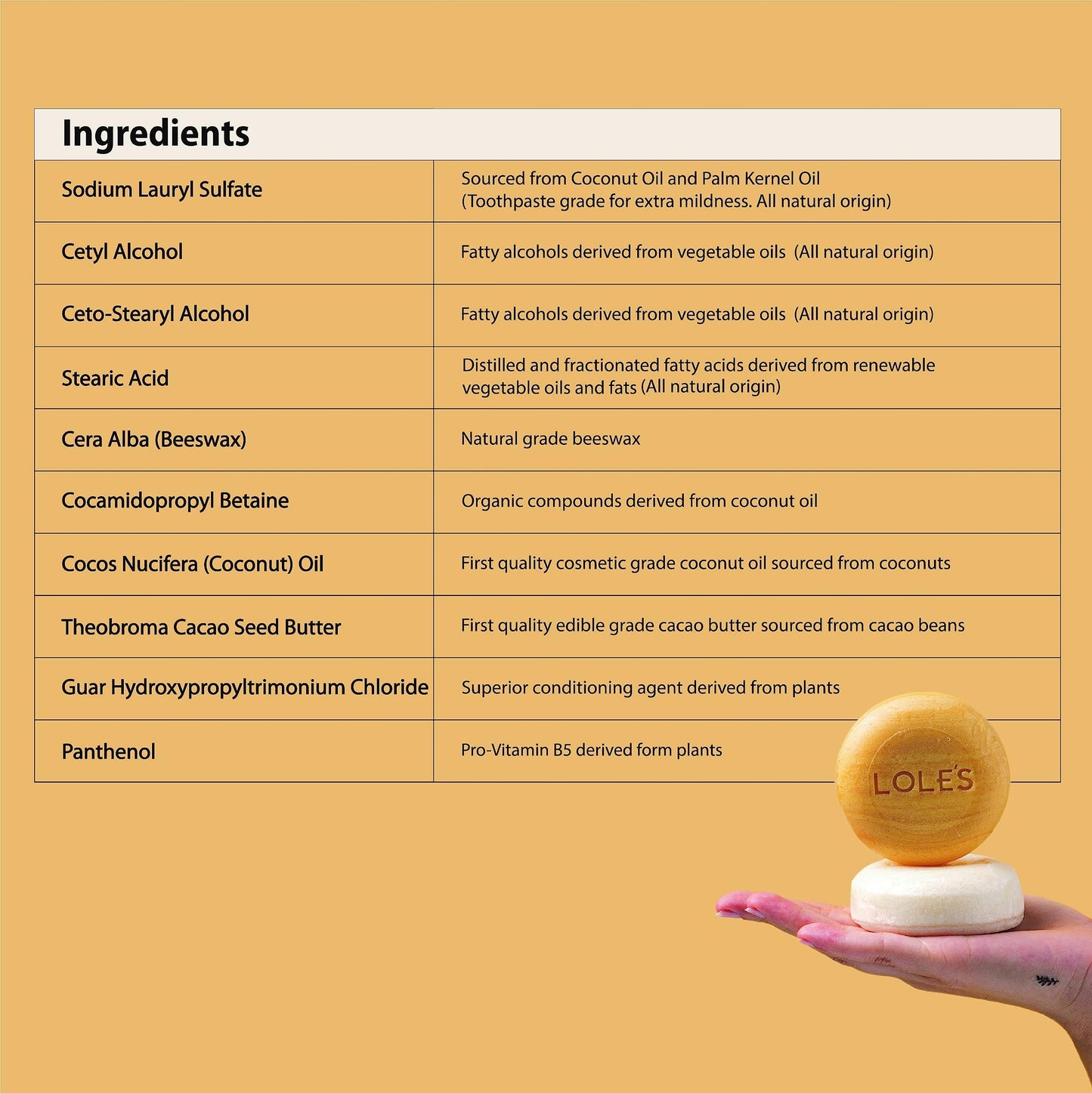 LOLE'S Shampoo Bar and Conditioner, 2 in 1 Cleaning Hair, 99% Natural Origin, Sustainably Sourced, 3.5Oz