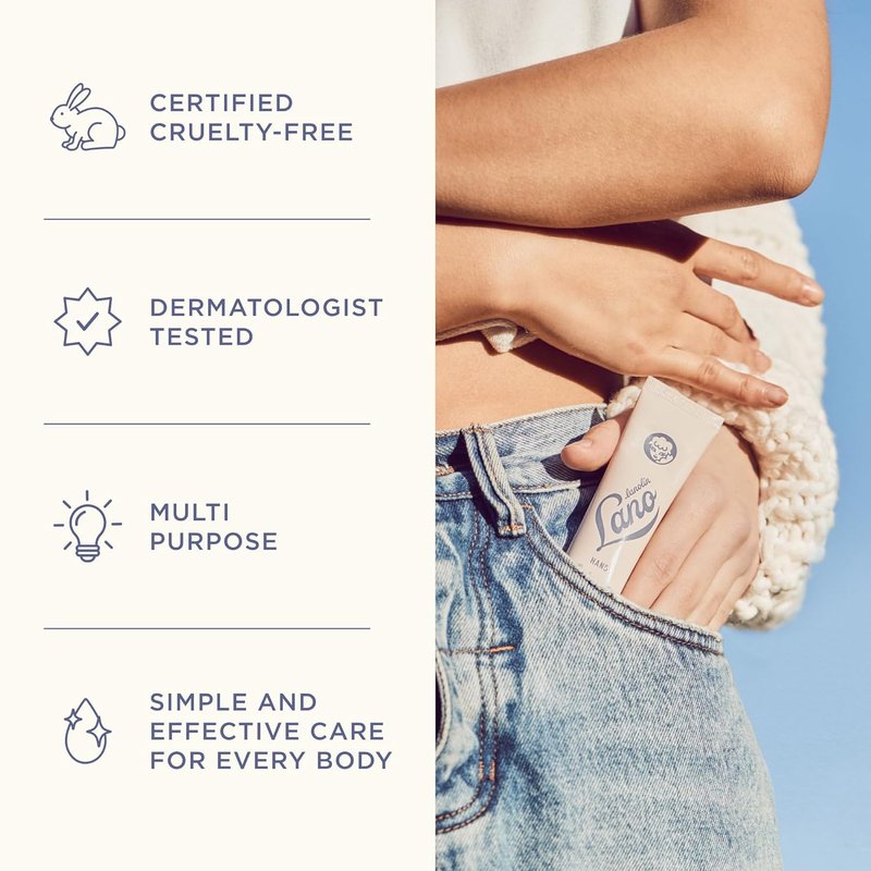 Lanolips Hand Cream - Moisturizing Lanolin Lotion with Coconut Oil & Shea Butter - Nourishes Dry Cracked Hands | 50ml / 1.69 fl oz