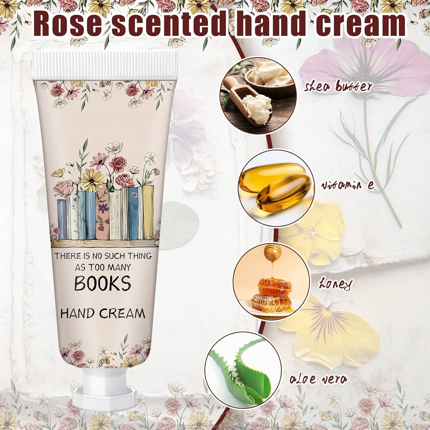 48 Pcs Christmas Hand Cream Set - Mini Travel Lotion for Dry Hands - Perfect Book Lover Gift & Stocking Stuffer